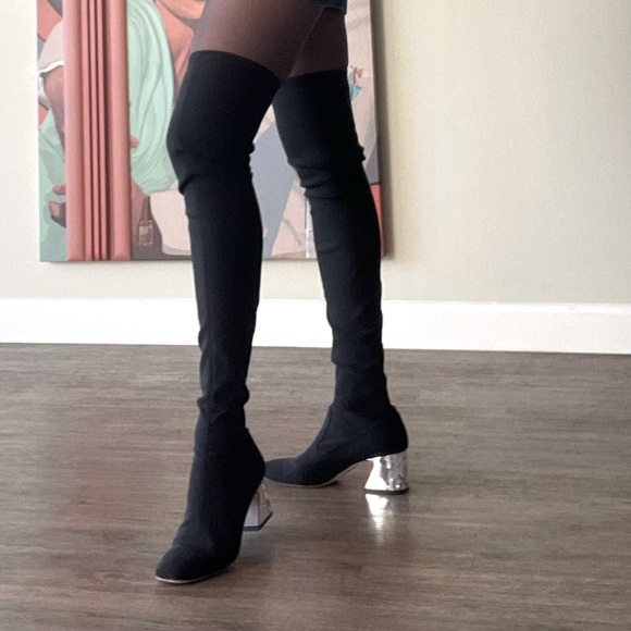 Alberta Ferretti Shoes - Alberta Ferretti over the knee high boots black 39 US 9 $1,350 chic Italy